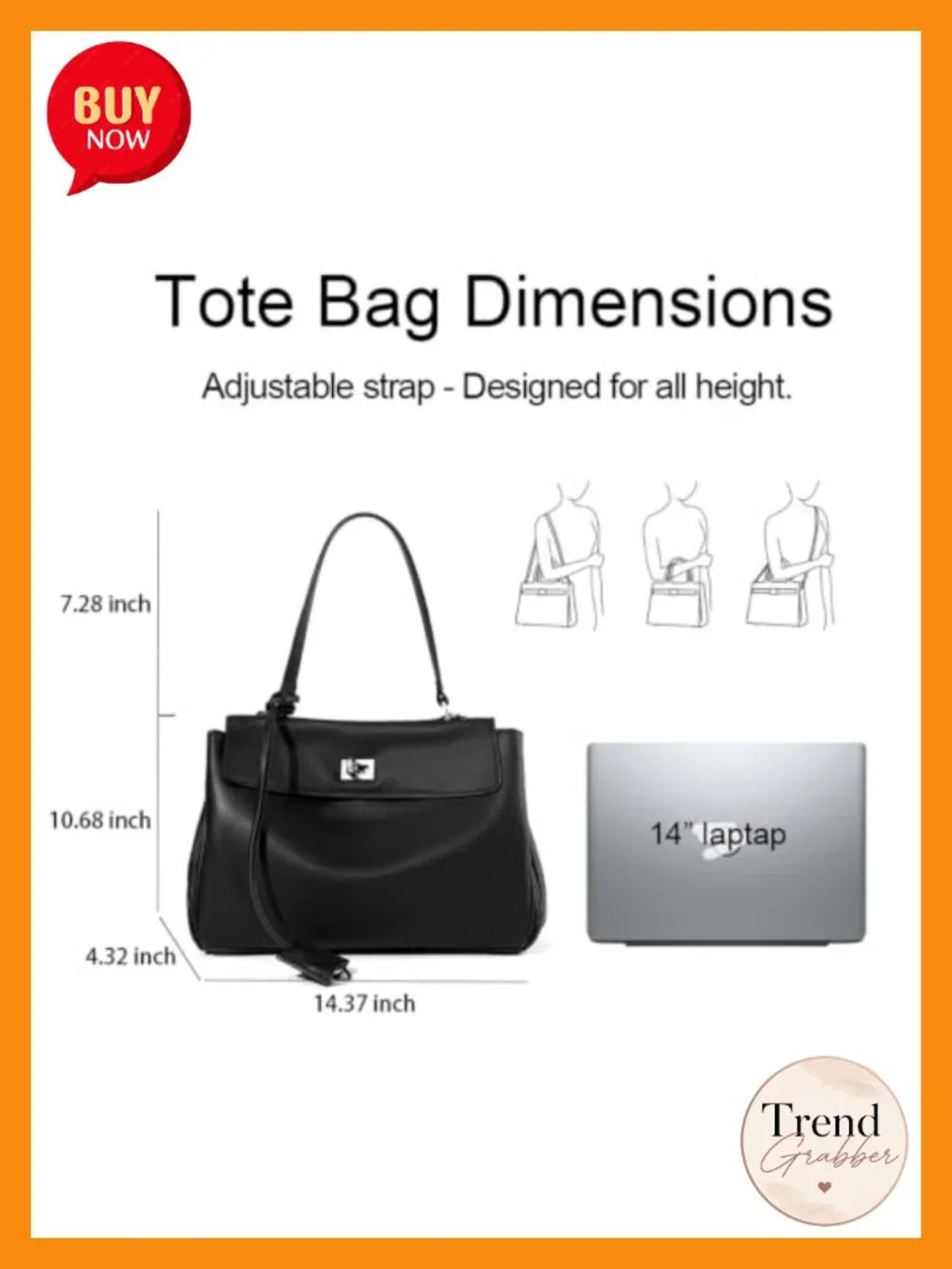 Genuine Leather Large Tote Shoulder Bag Satchel Purse for Women Work Travel